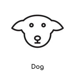Dog icon vector sign and symbol isolated on white background, Dog logo concept , outline symbol, linear sign , outline symbol, linear sign
