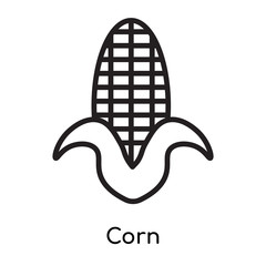 Corn icon vector sign and symbol isolated on white background, Corn logo concept , outline symbol, linear sign , outline symbol, linear sign