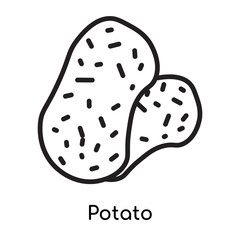 Potato icon vector sign and symbol isolated on white background, Potato logo concept , outline symbol, linear sign , outline symbol, linear sign
