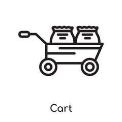 Cart icon vector sign and symbol isolated on white background, Cart logo concept , outline symbol, linear sign , outline symbol, linear sign
