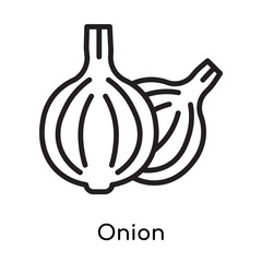 Onion icon vector sign and symbol isolated on white background, Onion logo concept , outline symbol, linear sign , outline symbol, linear sign