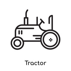 Tractor icon vector sign and symbol isolated on white background, Tractor logo concept , outline symbol, linear sign , outline symbol, linear sign