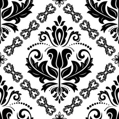 Orient vector classic pattern. Seamless abstract background with vintage elements. Orient black and white background. Ornament for wallpaper and packaging