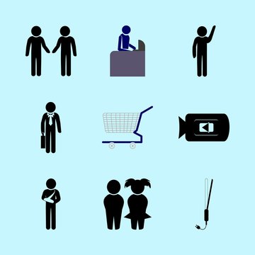 icons about Human with disable, medicine, broken, family and stress