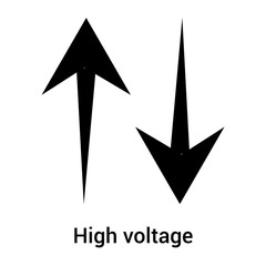 High voltage icon vector sign and symbol isolated on white background, High voltage logo concept