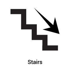 Stairs icon vector sign and symbol isolated on white background, Stairs logo concept