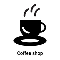 Coffee shop icon vector sign and symbol isolated on white background, Coffee shop logo concept