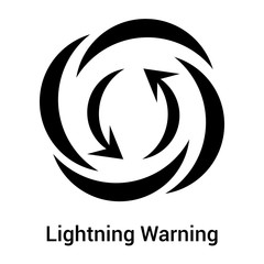 Lightning Warning icon vector sign and symbol isolated on white background, Lightning Warning logo concept