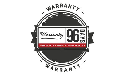 96 days warranty icon vintage rubber stamp guarantee