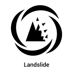 Landslide icon vector sign and symbol isolated on white background, Landslide logo concept