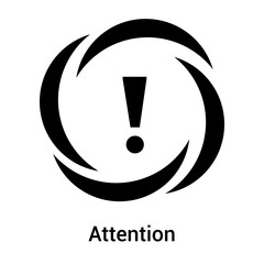 Attention icon vector sign and symbol isolated on white background, Attention logo concept