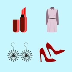 woman clothes icons set