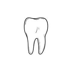 Healthy tooth hand drawn outline doodle icon