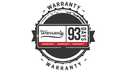 93 days warranty icon vintage rubber stamp guarantee