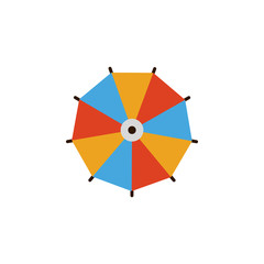 Obraz premium color umbrella flat icon. Element of beach holidays colored icon for mobile concept and web apps. Detailed color umbrella flat icon can be used for web and mobile. Premium icon