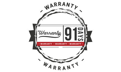 91 days warranty icon vintage rubber stamp guarantee