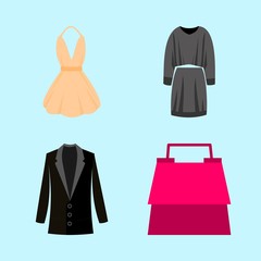 woman clothes icons set