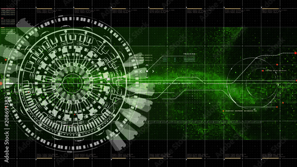 Aufkleber Futuristic motion element user interface information technology virtual head up display for background computer desktop screen display