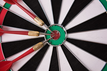 Darts arrows on the target