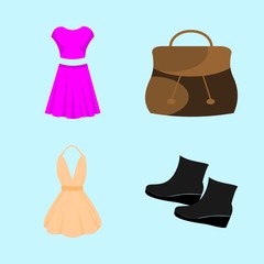 woman clothes icons set