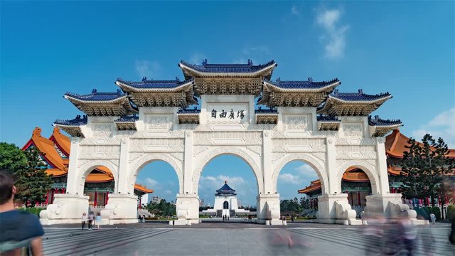 4K Timelapse Sequence of Taipei, Taiwan - The Arch of the Liberty Square