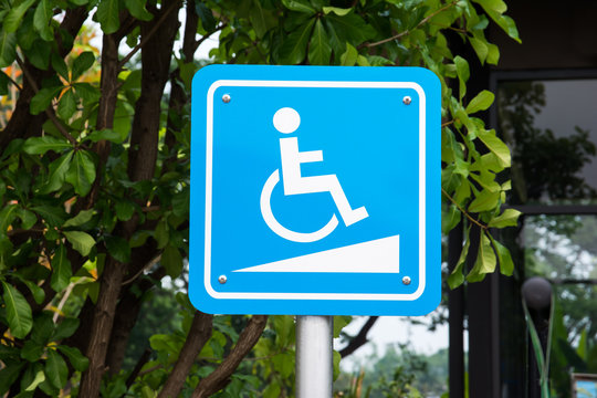 Handicap wheelchair slope way sign background