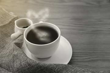 Coffee cup and coffee beans