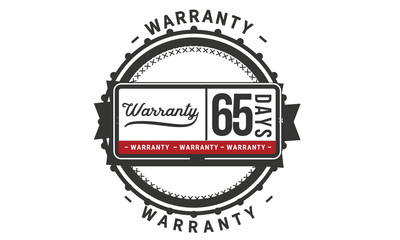Fototapeta na wymiar 65 days warranty icon vintage rubber stamp guarantee