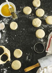 Preparing for baking scones.