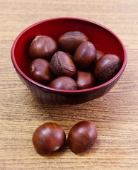 Delicious Roasted Chestnuts in A Small Glass