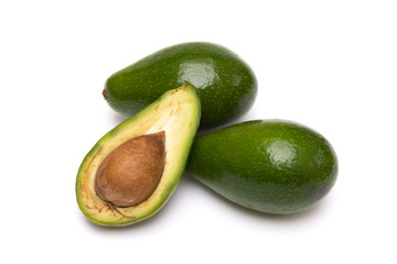 Avocado on a white background