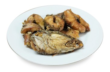 Dish of Deep Fried Striped Snakehead Fish