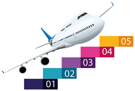 Infrographics layout with airplane