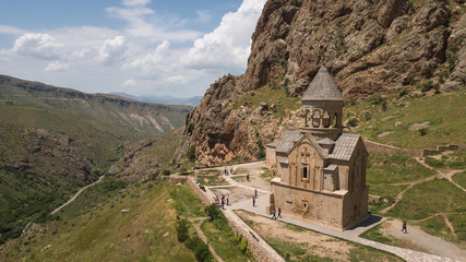 Fototapeta na wymiar 13th century Noravank monastery in the Amaghu rivery valley.