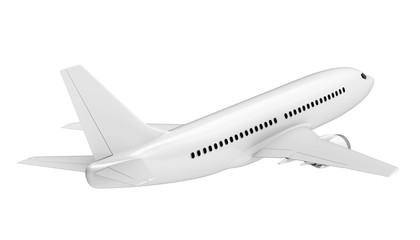 White Airplane Isolated