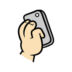 Cartoon Hand Holding Phone