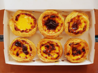 Portuguese egg tart in the box                  