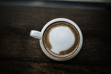 coffee cup on table in cafe