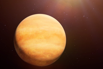 the beautiful planet Venus lit by the Sun © dottedyeti