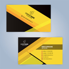 Yellow and Black modern business card template, Illustration Vector 10