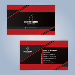 Red and Black modern business card template, Illustration Vector 10