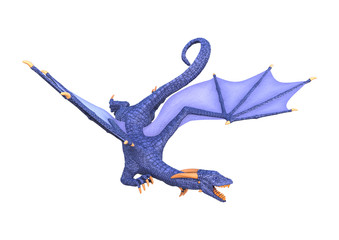 3D Rendering Fantasy Dragon on White