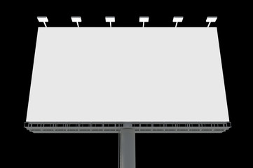 Obraz premium Blank billboard isolated on black background
