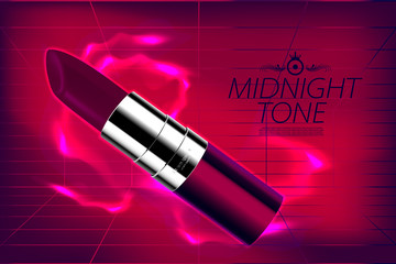 Fashion cosmetic lipstick ads with lighting background