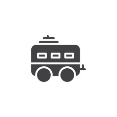 Travel Trailer vector icon. filled flat sign for mobile concept and web design. Caravan simple solid icon. Symbol, logo illustration. Pixel perfect vector graphics