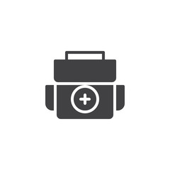 Medical bag vector icon. filled flat sign for mobile concept and web design. First aid kit simple solid icon. Symbol, logo illustration. Pixel perfect vector graphics