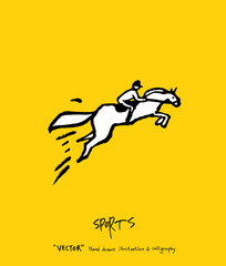 Fototapeta premium 스포츠 포스터 / 손으로 그린 스포츠 그림