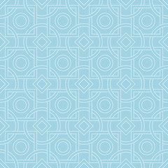Light blue geometric ornament. Seamless pattern