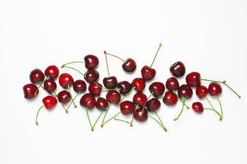 Fototapeta na wymiar Cherries on white