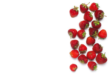 Strawberries on white